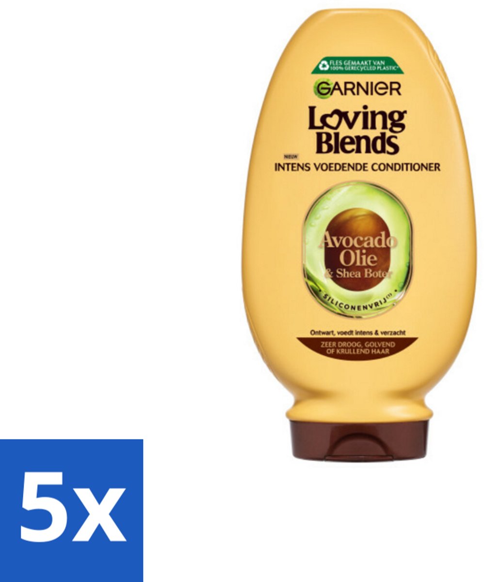 5 x Garnier Loving Blends Avocado Olie en Shea Boter Conditioner 250 ml - Avocado Olie - Shea Boter - Haarverzorging - Droog Haar - Pluizig Haar