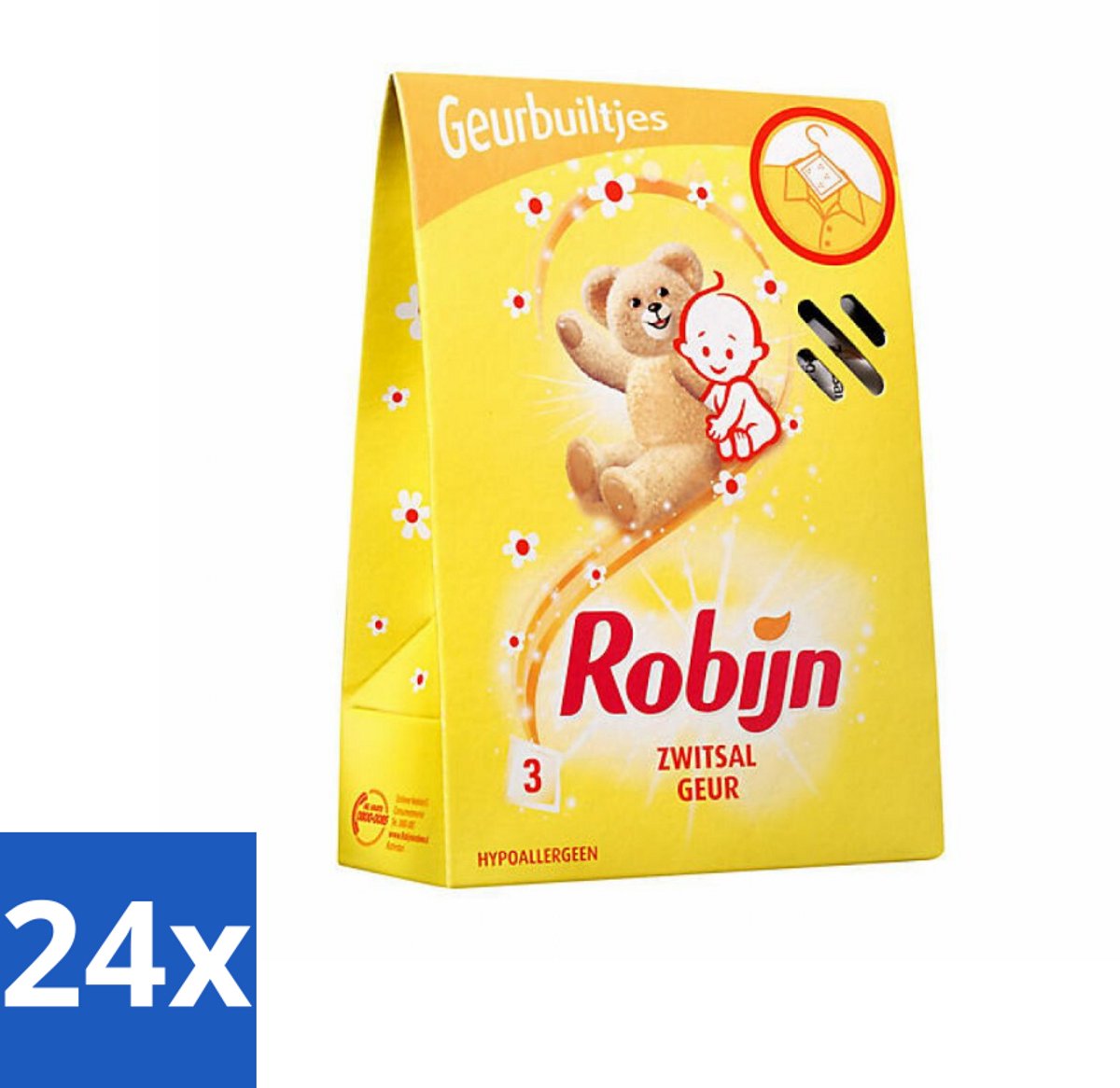 24 x Robijn Geurbuiltjes Zwitsal 3 stuks per verpakking - Zwitsal Geur - Babygeur - Geurbuiltjes - Kastgeur - Ladegeur