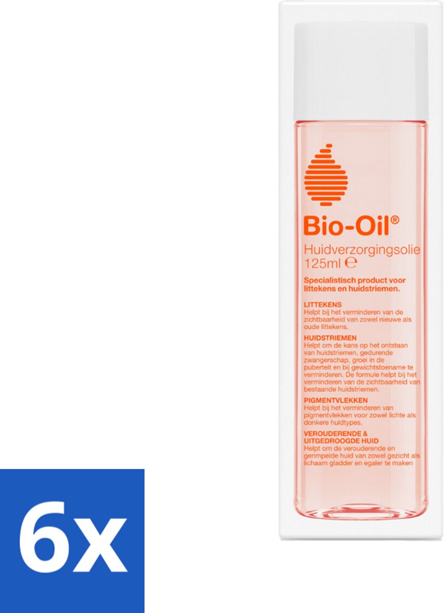 6 x Bio-Oil Huidverzorgingsolie 125 ml - Huidverzorging - Littekens - Huidstriemen - Pigmentvlekken - Huidverzorgingsolie