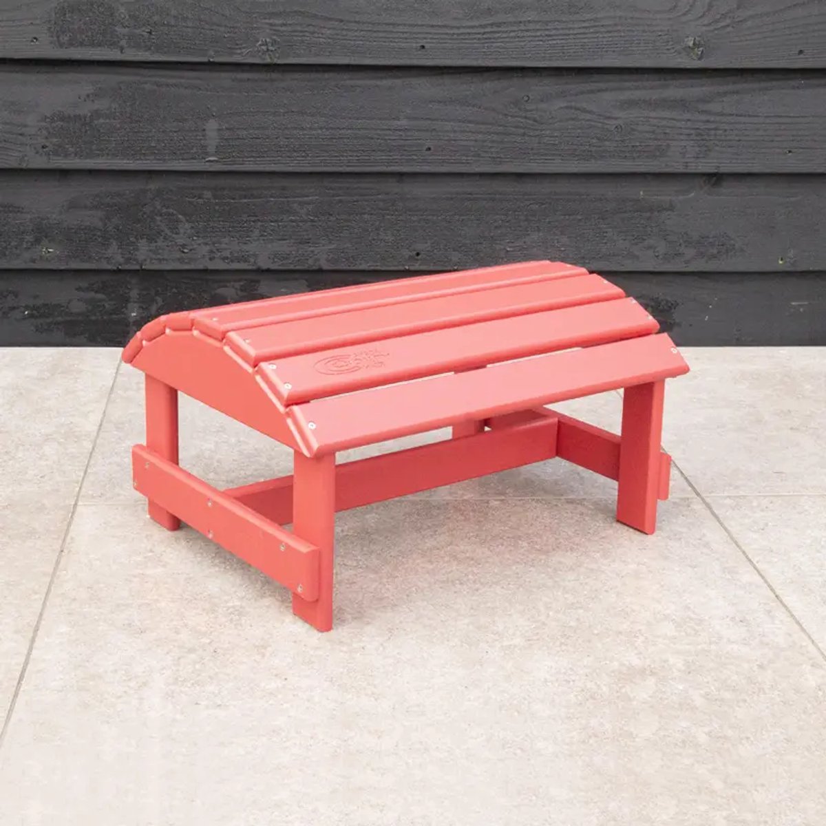 Originele Adirondack Voetenbank | Kunststof | Pastel Rood | Foot-Stool | Binnen 2-5 werkdagen geleverd | 10 jaar garantie | Canada Comfy Chair