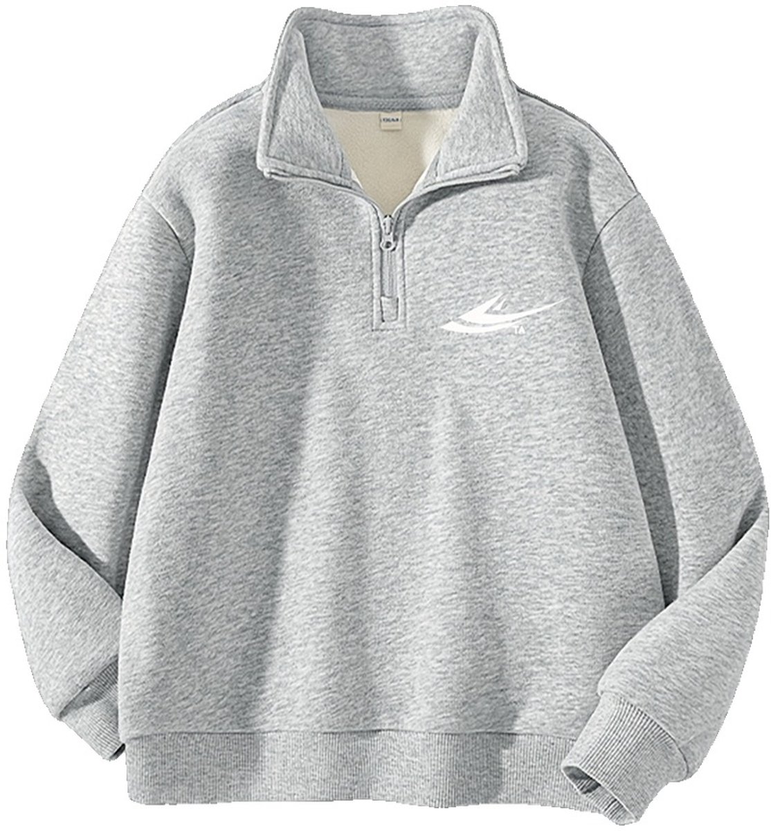 Currero Quarter Zip Meisjes Sweater Met Rits Jumper Quarterzip Hoodie Meisje Warme Trui Vest Lang Coltrui 4-5 Jaar Grijs