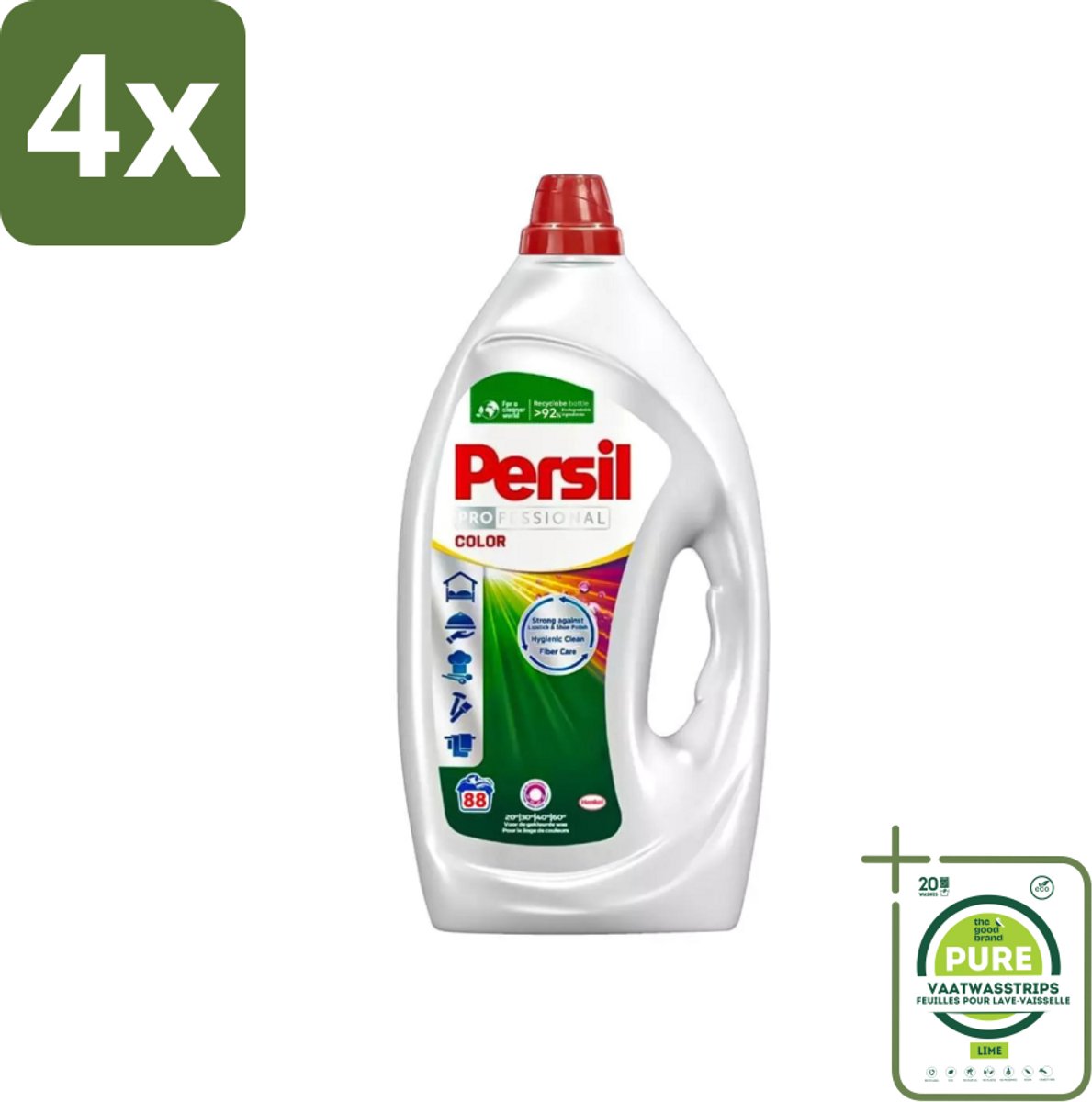 Persil Professional Color - Vloeibaar Wasmiddel - Gekleurde Was - 88 Wasbeurten - Voordeelverpakking - 4 stuks - Wasmiddel - Gekleurde was