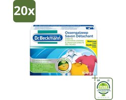 20 x Dr.Beckmann - Vlekkenverwijderaar - Ossengalzeep Met Aloë Vera - Witte en Gekleurde Was - 100g - Grootverpakking - Vlekkenverwijderaar - Vlekken Uit Kleding - Tapijt Schoonmaken - Meubels Schoonmaken - Aloë Vera