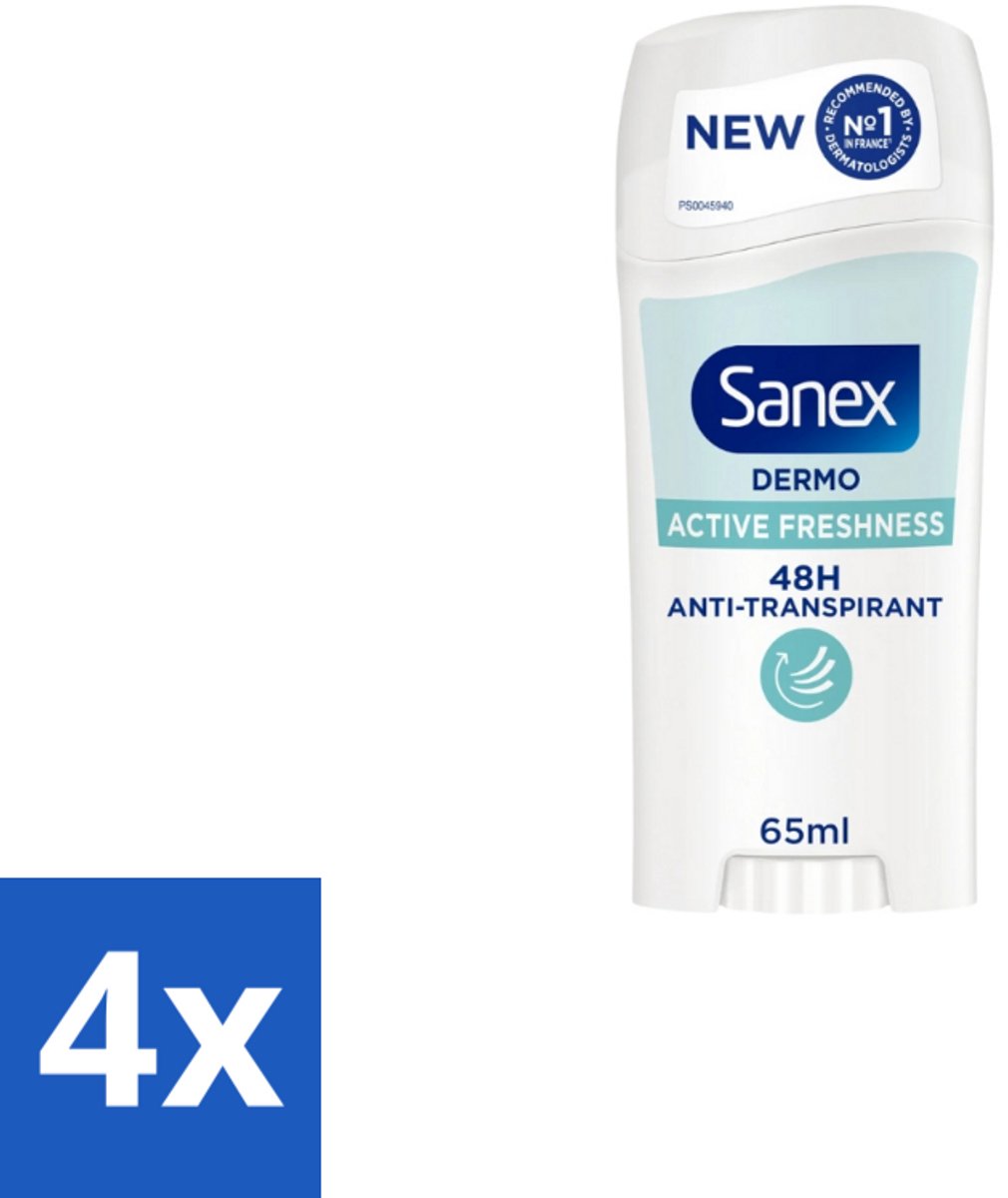 Sanex – Deodorant Stick – Dermo Active Freshness – 65 ml - Voordeelverpakking - 4 stuks