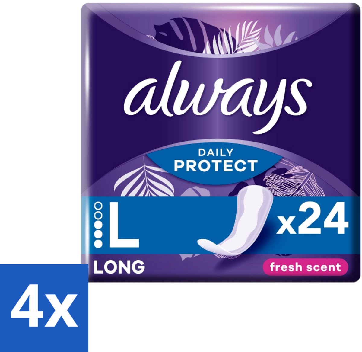 Always – Inlegkruisjes – Long Fresh Scent – 24 Inlegkruisjes - Voordeelverpakking - 4 stuks