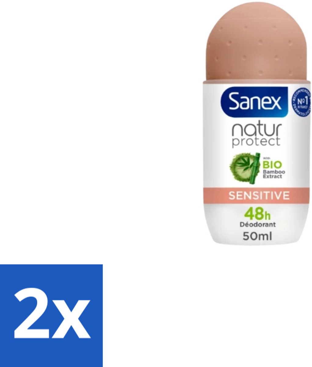 Sanex – Deodorant Roll-On – Natur Protect Sensitive – 50 ml - Voordeelverpakking - 2 stuks
