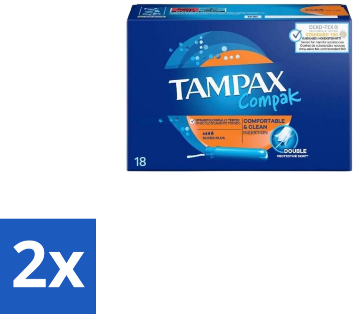 Tampax Compak – Tampons – Super Plus - Voordeelverpakking - 2 stuks