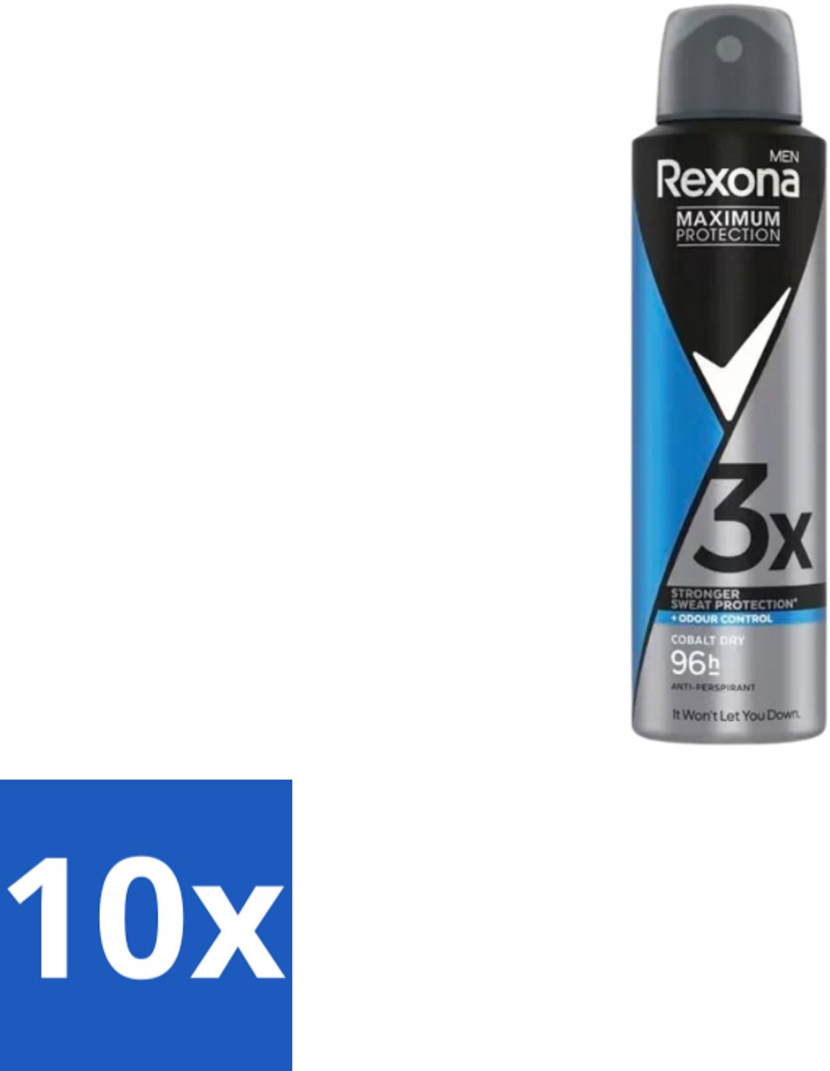 Rexona – Deodorant Spray – Maximum Protection Cobalt Dry – 150 ml - Bulkverpakking - 10 stuks