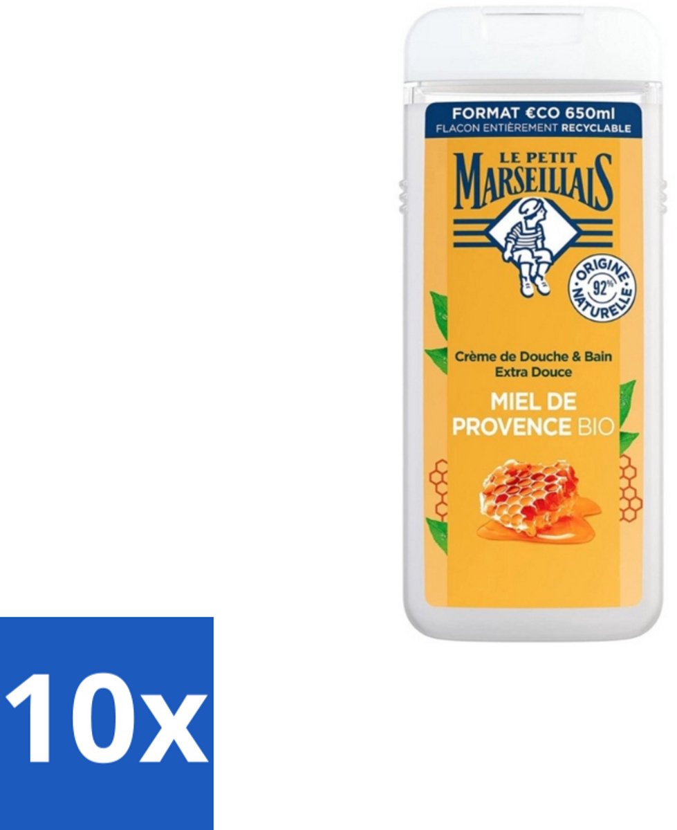 Le Petit Marseillais – Douche & Bad – Honing – 650 ml - Bulkverpakking - 10 stuks