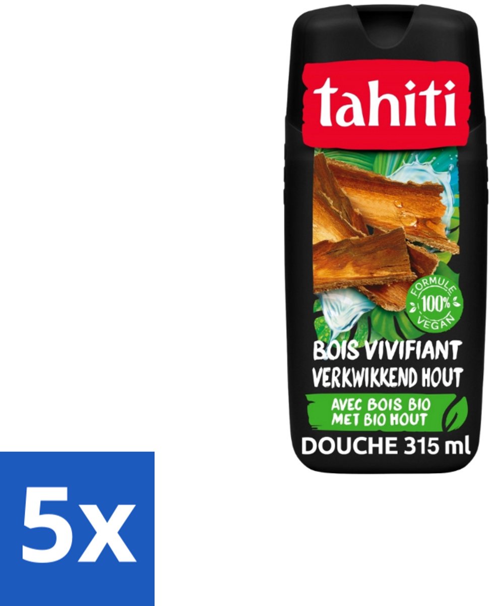 Tahiti – Douchegel – Tropenhout Vegan - 315 ml - Bulkverpakking - 5 stuks