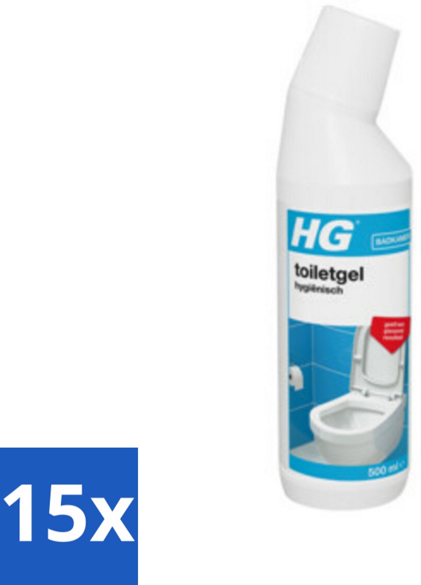 15 x HG Toiletgel Hygiënisch 500 ml - Toiletgel - Hygiëne - Reinigen - Kalkaanslag - Vuil