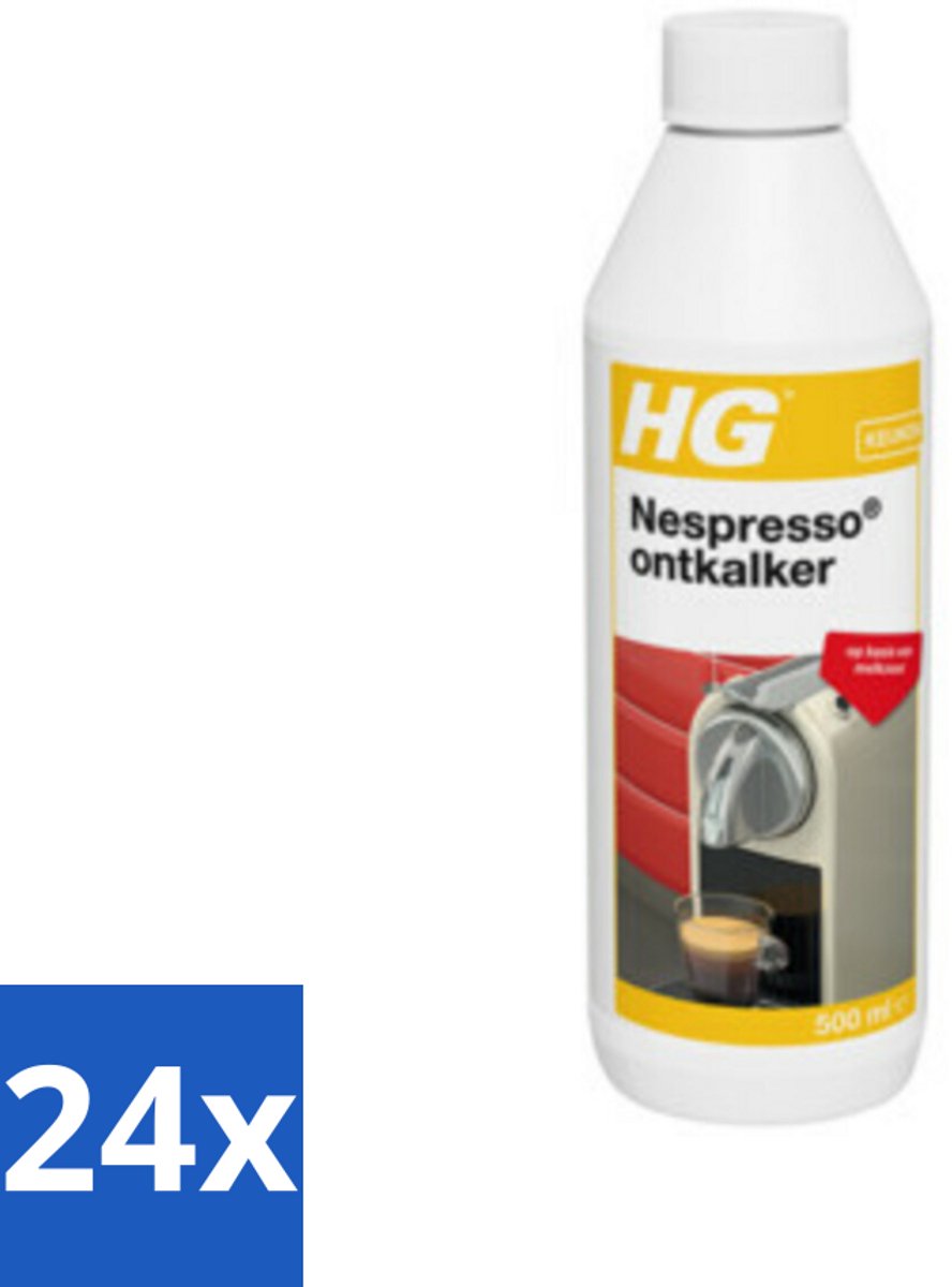 24 x HG Nespresso Ontkalker 500 ml - Nespresso Ontkalker - Koffiemachine Ontkalken - Kalk Verwijderen - Nespresso Onderhoud - Koffiemachine Schoonmaken