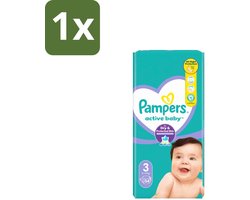 1 x Pampers – Luiers – Active Baby Maat 3 – 54 Luiers - Baby Luiers - Droge Nacht - Luchtdoorlatende Luier - Vocht Absorberend - Dermatologisch Getest