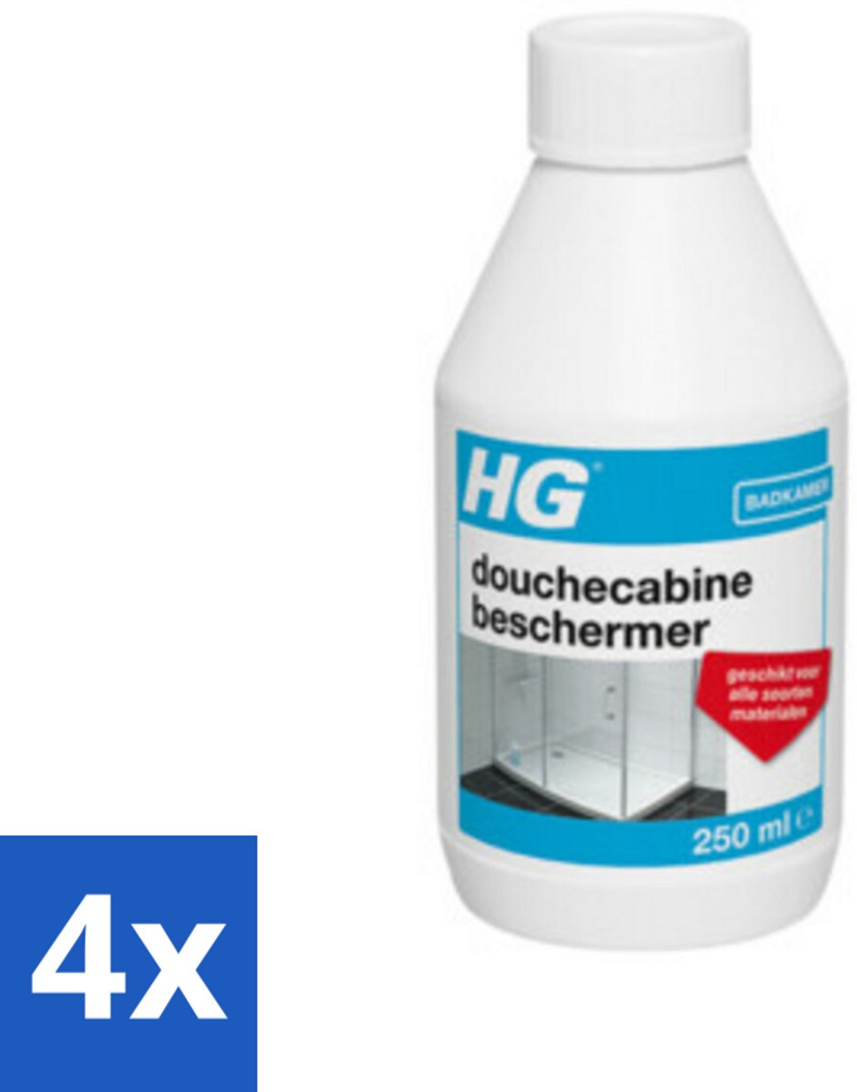 4 x HG Douchecabine Beschermer 250 ml - Douchecabine Beschermer - Kalkverwijderaar - Vuilafstotend - Badkamer Schoonmaak - Douche Schoonmaken