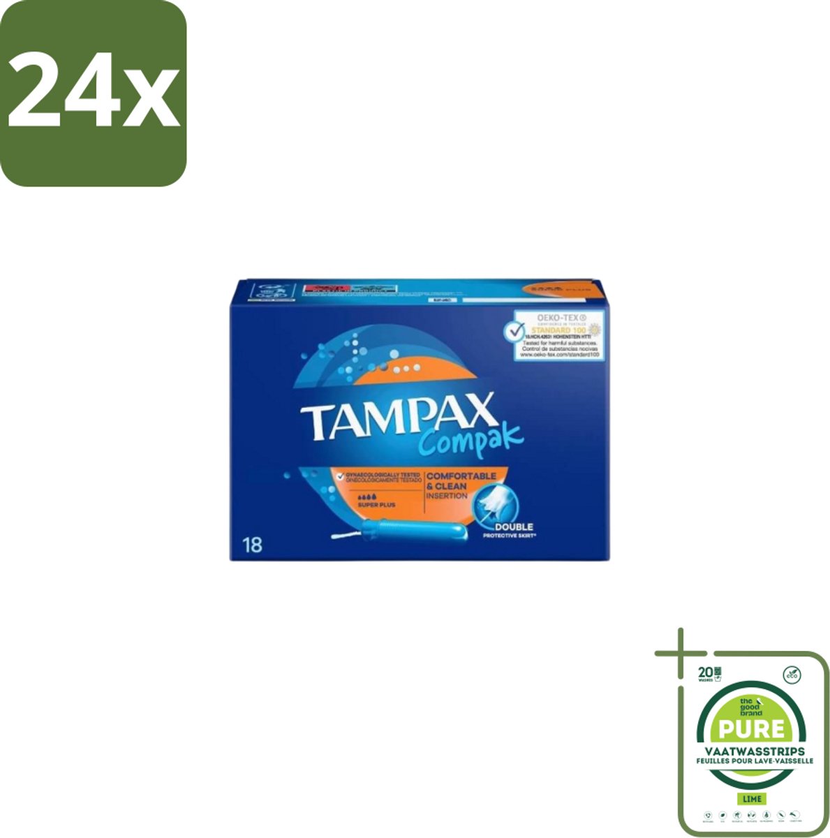 Tampax Compak – Tampons – Super Plus - Voordeelverpakking - 24 stuks - Tampons - Menstruatie