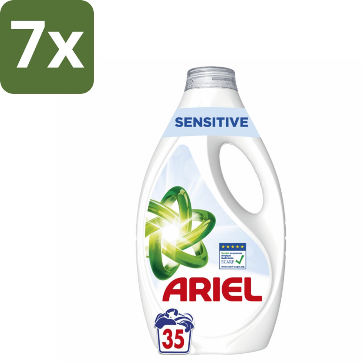 7 x Ariel – Sensitive – Vloeibaar Wasmiddel – 1,58 L - Gevoelige Huid - Vlekken Verwijderen - Zacht Wasmiddel - Dermatologisch Getest - ECARF Goedgekeurd