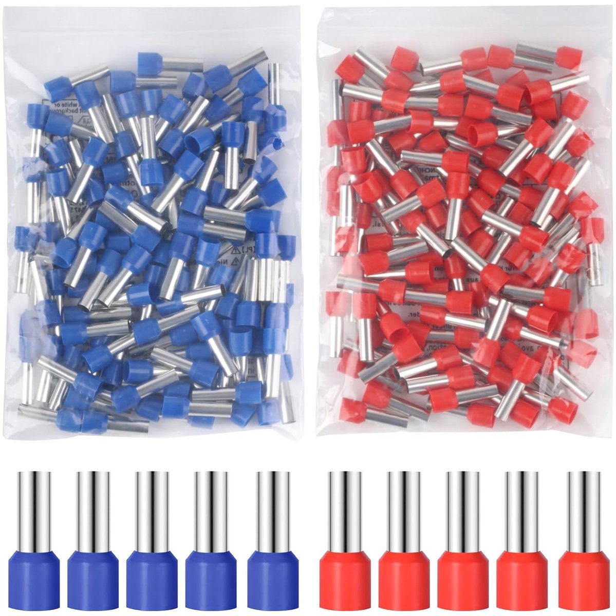Set van 200 stuks 16mm² draadferrules, geïsoleerde kabelogen en draadslangen voor veilige verbindingen
