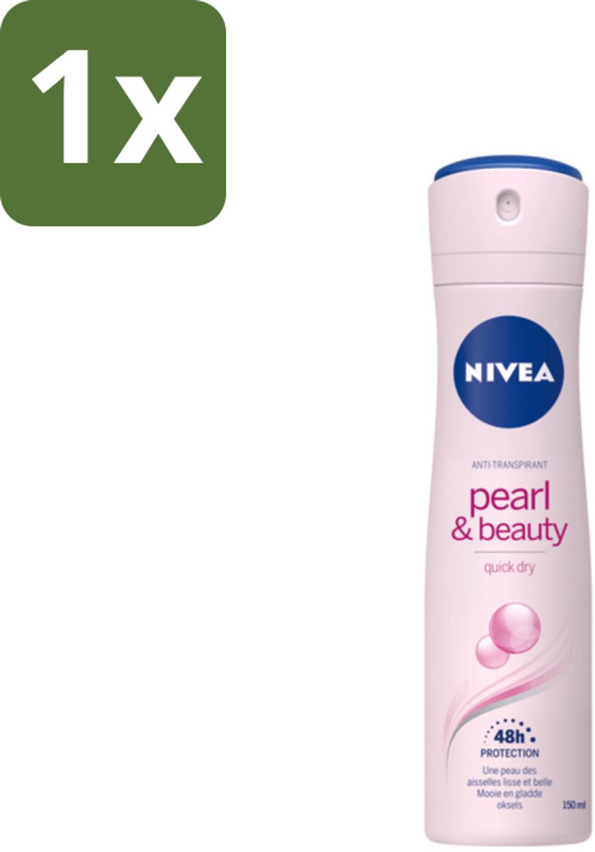 1 x NIVEA – Deodorant Spray – Pearl & Beauty – 150 ml - NIVEA Deodorant Spray - Anti-Transpirant Spray - Okselhuid Verzorging - Zachte Oksels - 48 Uur Bescherming