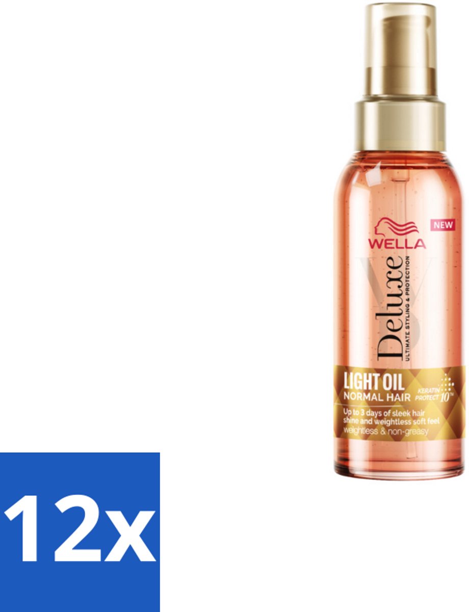 12 x Wella – Deluxe Oil Light – Haarolie – 100 ml - Haarolie - Glans - Gezond Haar - Voeding - Gladheid