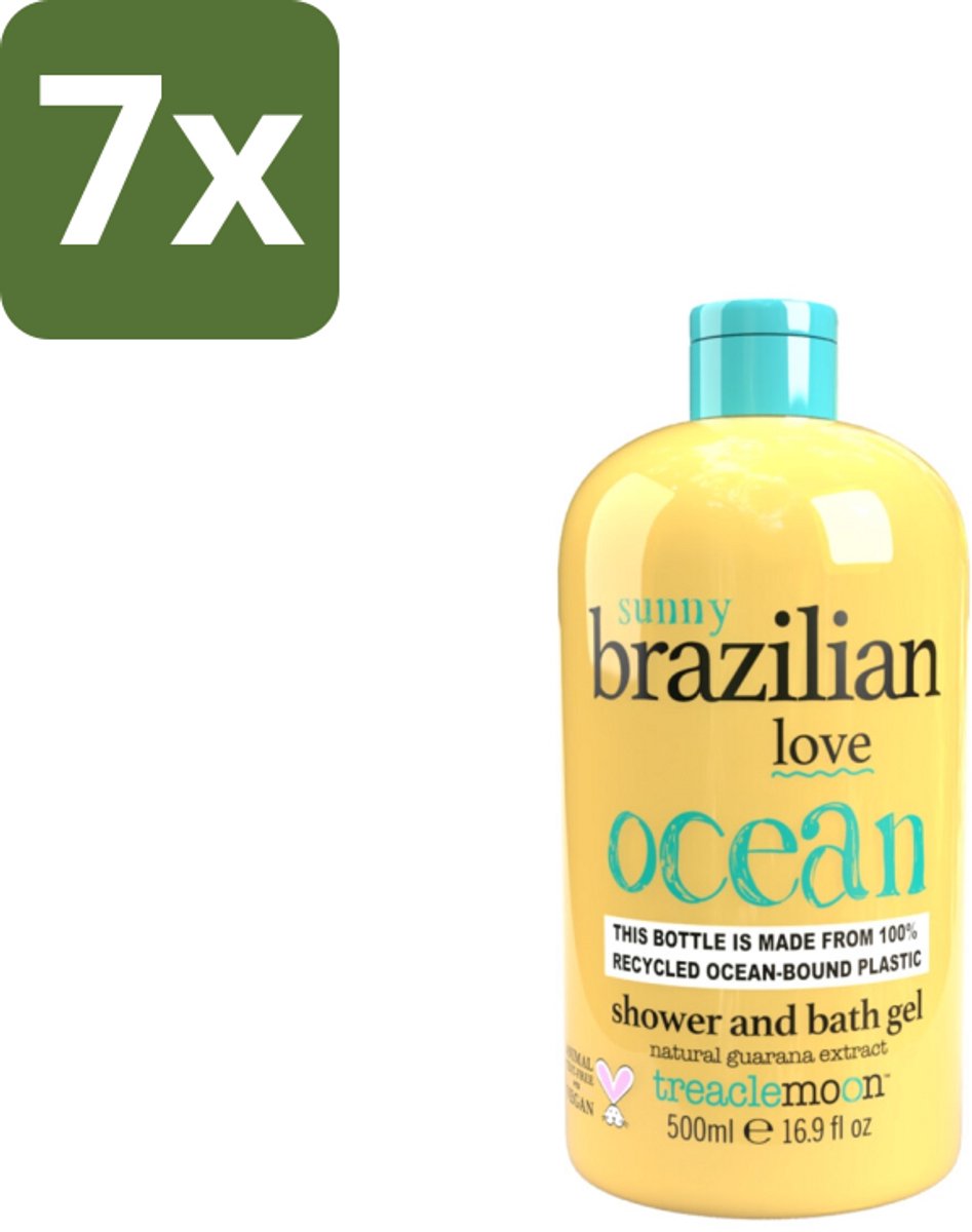 7 x Treaclemoon – Bad- & Douchegel – Brazilian Love – 500 ml - Bad En Douchegel - Badgel - Douchegel - Hydraterende Badgel - Exotische Geur