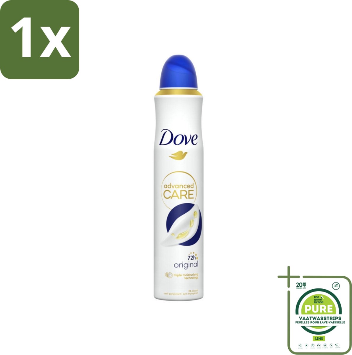 1 x Dove - Deodorant - Spray Advanced Care - Frisse en langdurige bescherming - 200 ml - Dove Anti-Transpirant Spray - Anti-Transpirant Spray - Anti-Transpirant - Zweetvermindering - Geurvermindering