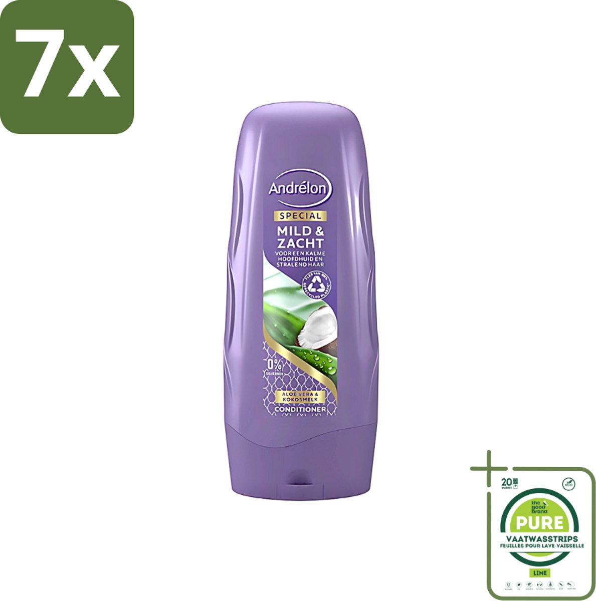 7 x Andrélon - Mild & Zacht - Conditioner - Voor Gevoelige Hoofdhuid - 300 ml - Grootverpakking - Gevoelige Hoofdhuid - Droge Hoofdhuid - Mild Haarverzorging - Zachte Haar - Glanzend Haar
