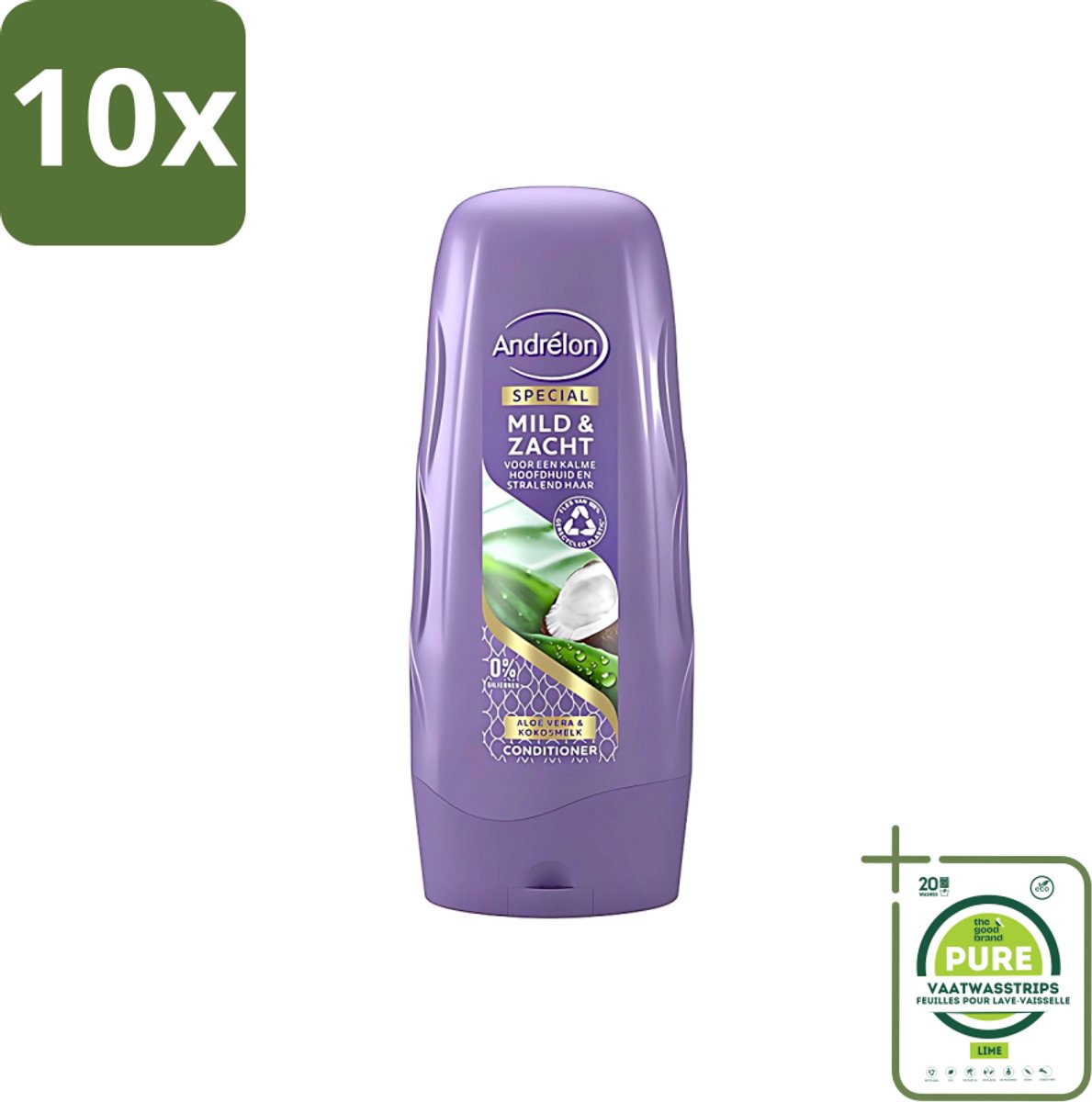 10 x Andrélon - Mild & Zacht - Conditioner - Voor Gevoelige Hoofdhuid - 300 ml - Grootverpakking - Gevoelige Hoofdhuid - Droge Hoofdhuid - Mild Haarverzorging - Zachte Haar - Glanzend Haar