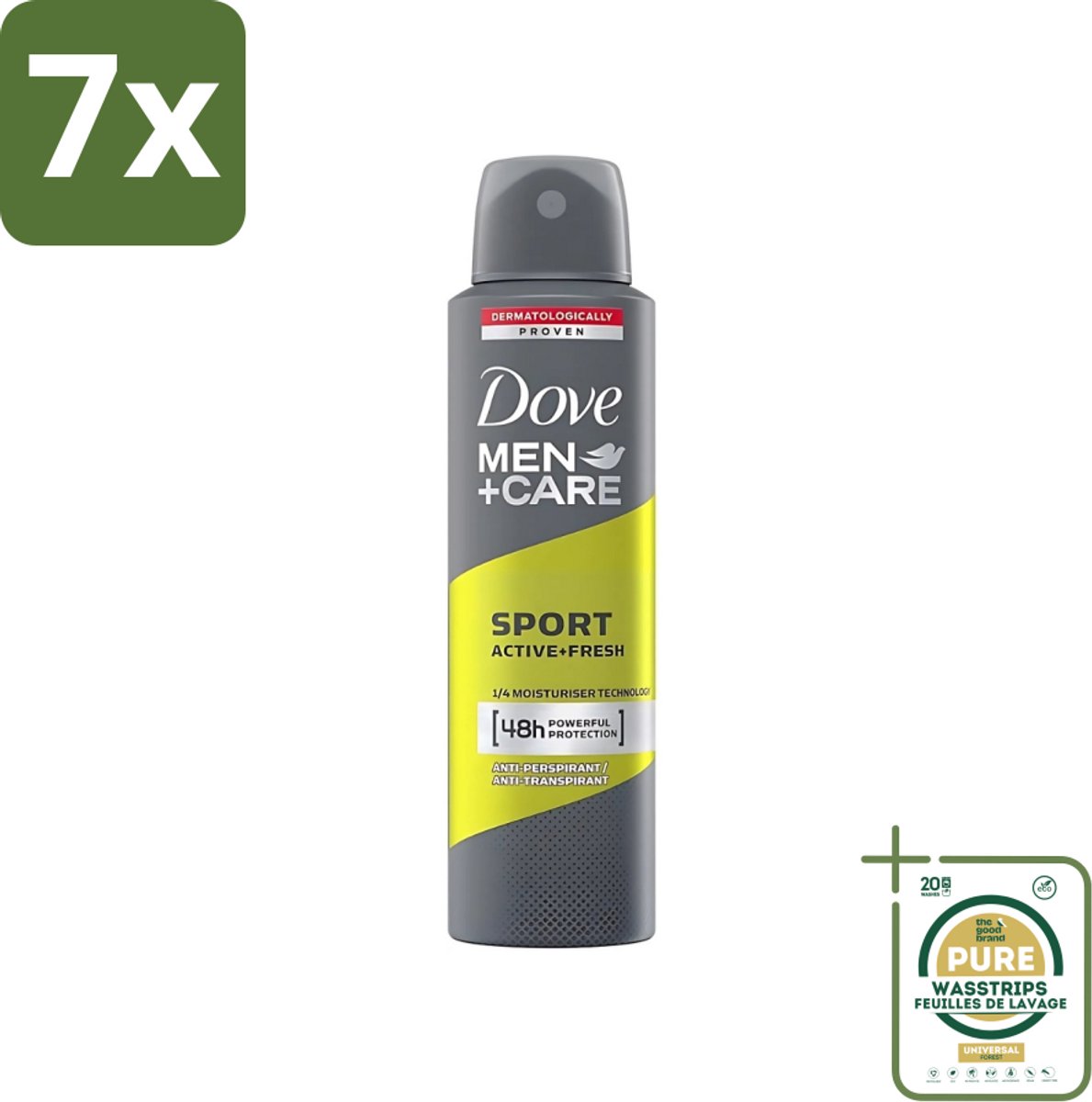 7 x Dove - Deodorant - Men Care Sport Active Fresh - Verfrissend en energiek - 150 ml - Grootverpakking - Sport Deodorant - Actieve Mannen - Zweetgeur - Frisheid - Energie