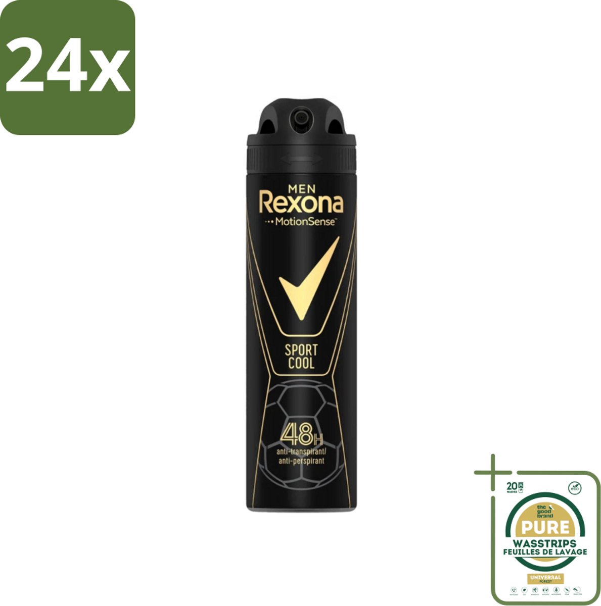 Rexona Men - Sport Cool - Deodorant Spray - Anti Transpirant - 150 ml - Voordeelverpakking - 24 stuks - Zweetvermindering - Deodorant spray