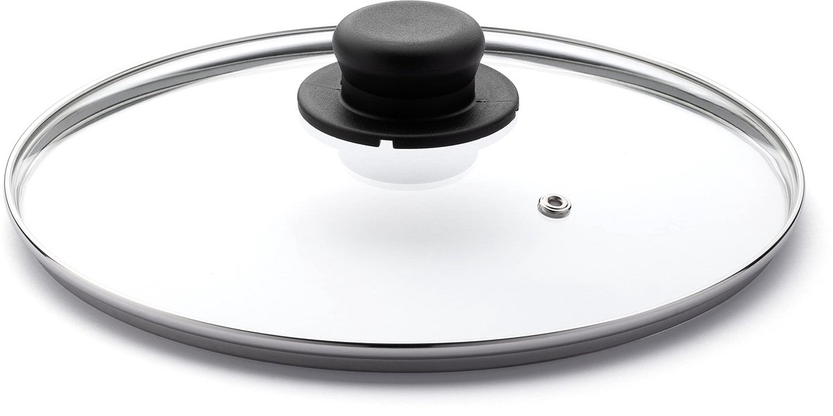 Zanetti - Glazen deksel met knop voor potten en pannen, diameter 28 cm - ShopVlot
