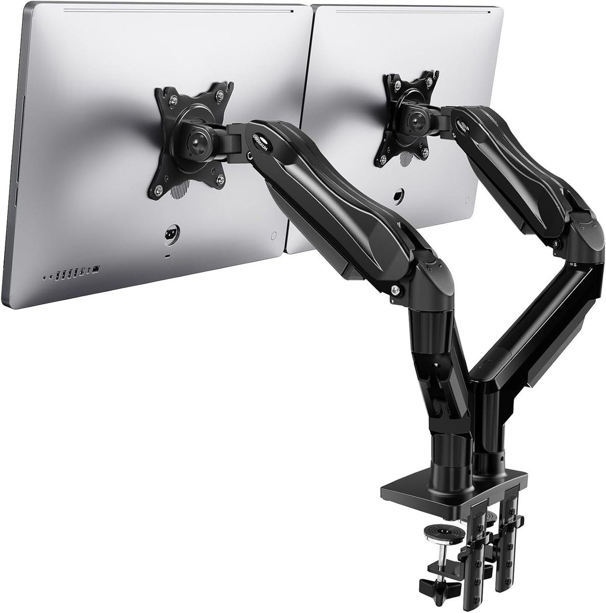 Monitorhouder - Dubbele arm - Werkplek organiseren - Gasveer verstelling - 13-27 inch - Zwart