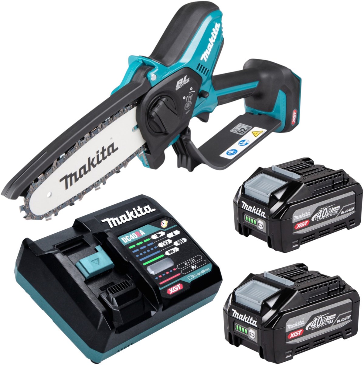 Makita UC 029 GU201 accu-takzaag 40 V max. 15 cm borstelloos + 2x accu 4,0 Ah + oplader