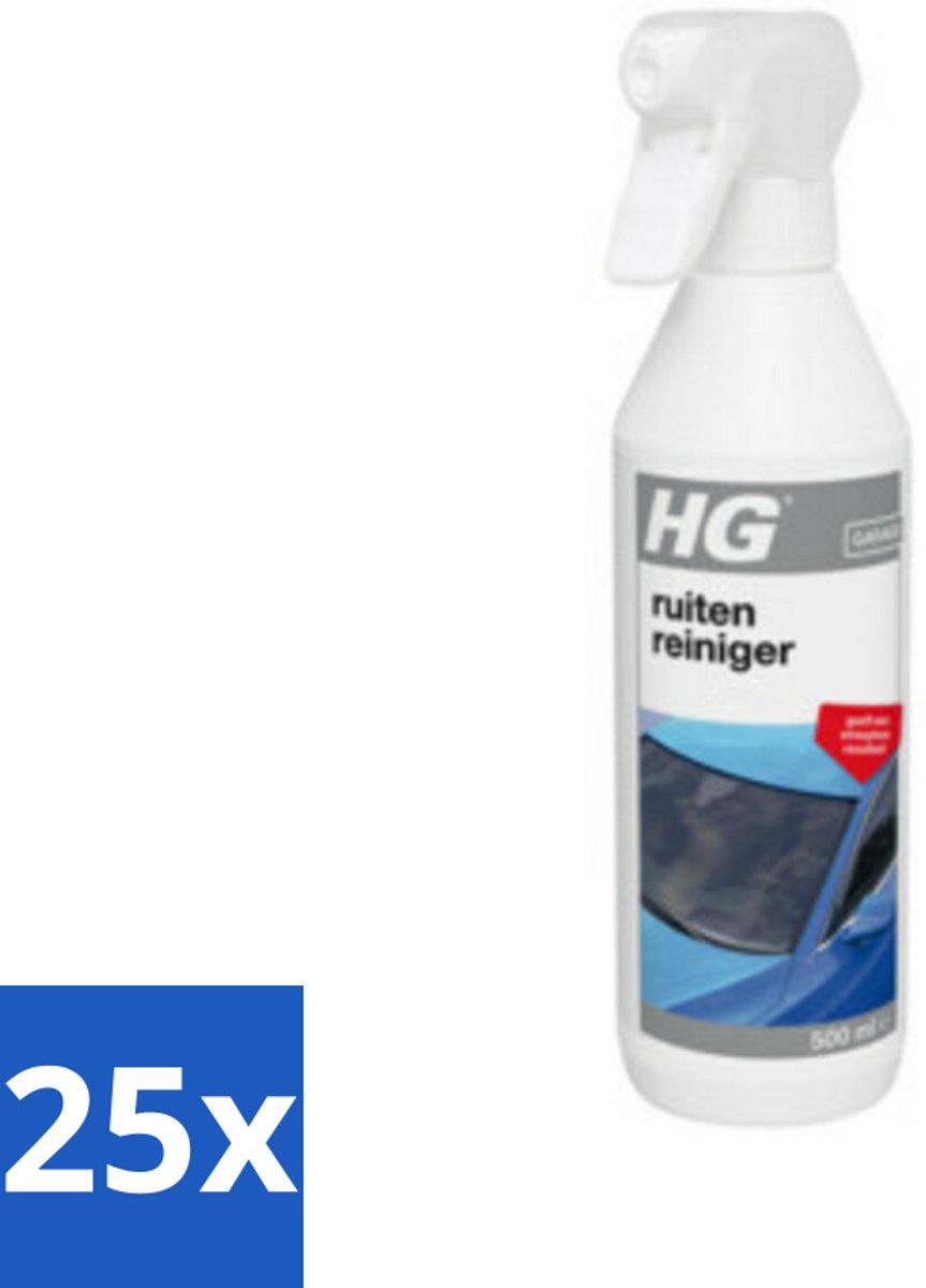 25 x HG Ruitenreiniger 500 ml - Ruitenreiniger - Ruiten Reinigen - Ruiten Reinigen Binnen En Buiten - Ruiten Reinigen Auto - Ruiten Reinigen Caravan