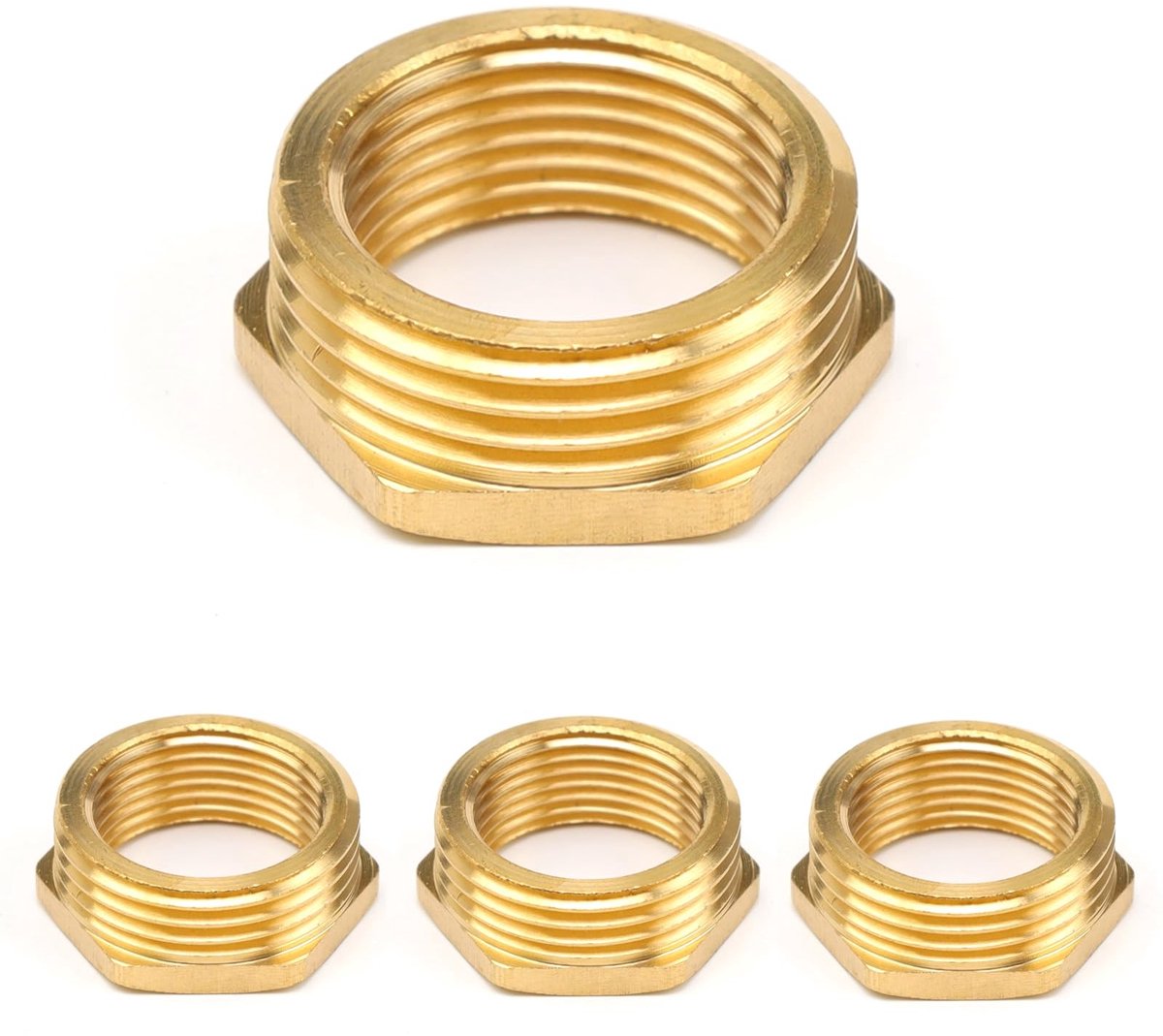 Elzusha - Verloopstuk 1 inch naar 3/4 inch, 4 Stuks Messing