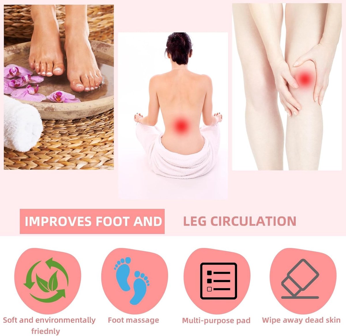 Antislip Badmat met Voetborstel, Voetmassage en Voetscrub voor Ontspanning en Verzorging van de Voeten