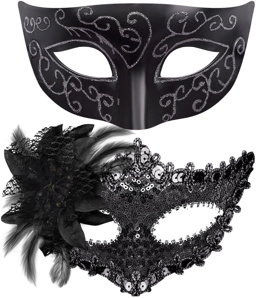 Elzusha - Set van 2 Venetiaanse Maskers