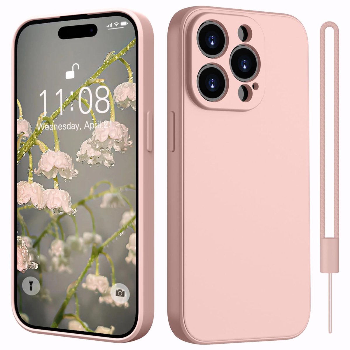 Elzusha - Kukiwhy Silicone Case voor iPhone 14 Pro Max - Dunne Beschermcase met Microfiber Binnenvoering