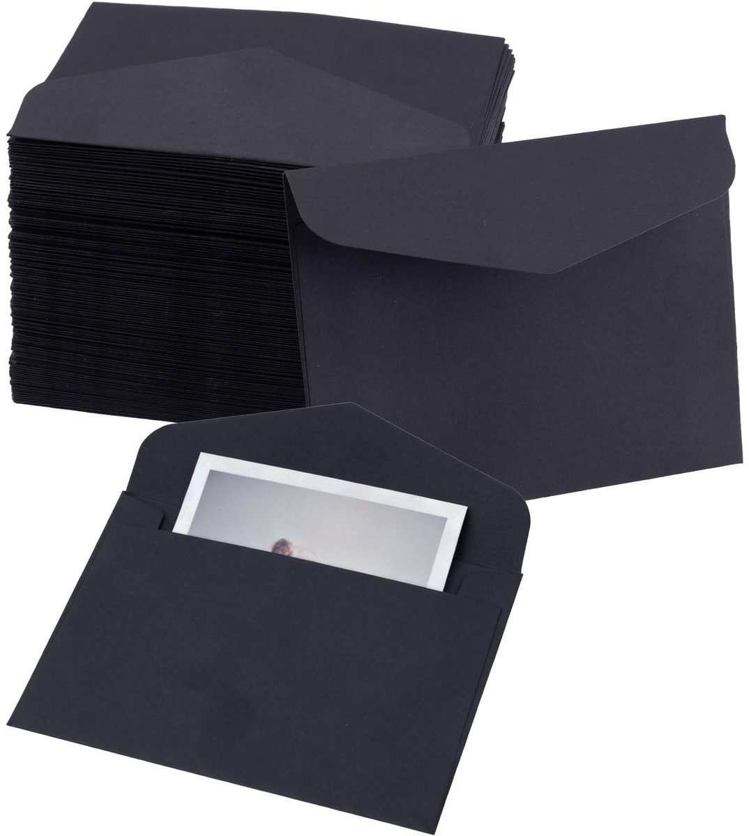 Elzusha - Set van 120 Zwarte Enveloppen voor Uitnodigingen