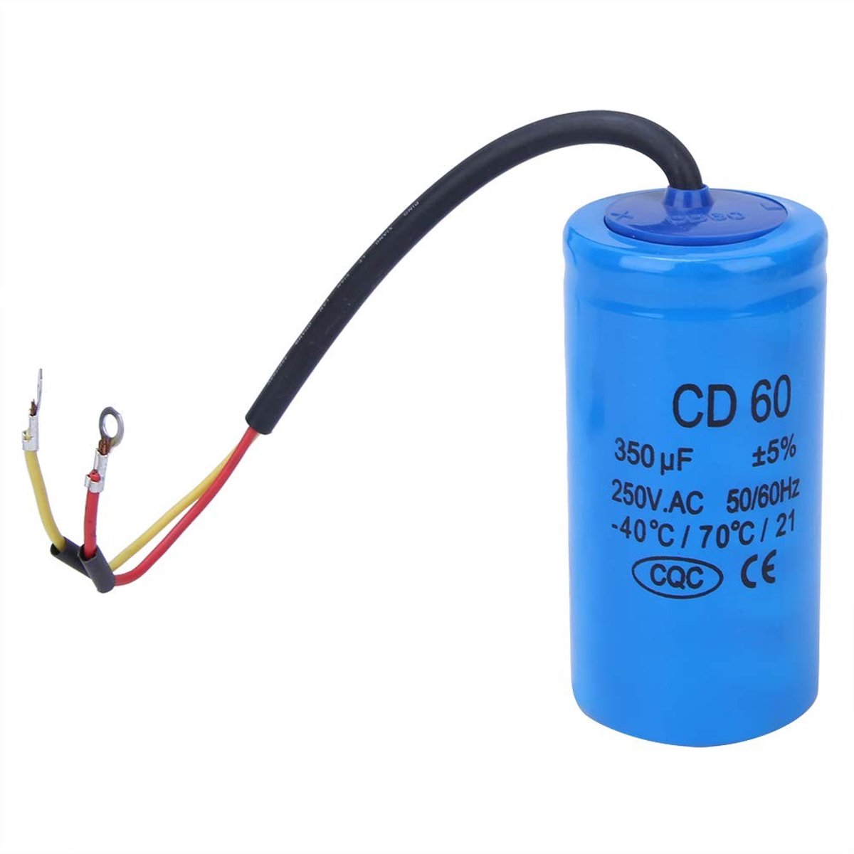 Startcapacitor 350uF 250V voor Motoren - Ronde Aluminium en Plastic Capacitor, Geschikt voor Huishoudelijke Apparaten, Energiezuinig en Betrouwbaar