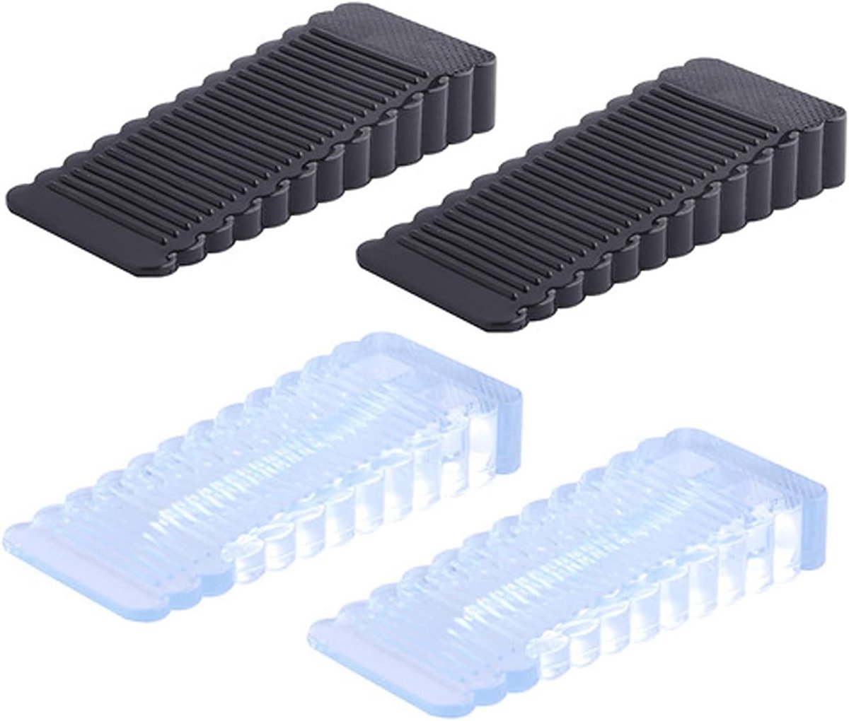Verstelbare rubberen deurstopper set van 4 - Antislip deurwiggen voor kinderen en balkondeuren, geurloos en veilig