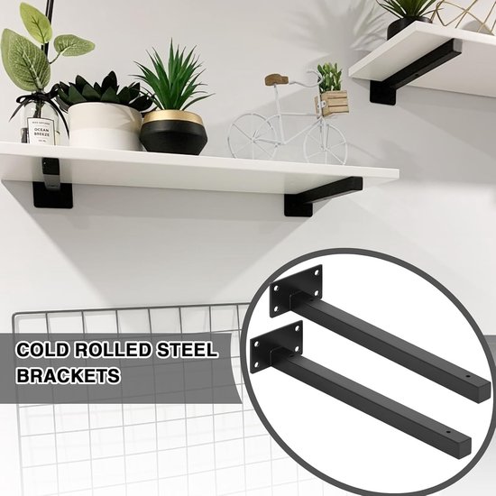 Zware Steunbeugels voor Planken - Wandmontage, Industrieel Ontwerp, 40-60kg Draagcapaciteit, 20mm Dikte, Perfect voor Thuis en Kantoor — afbeelding 5