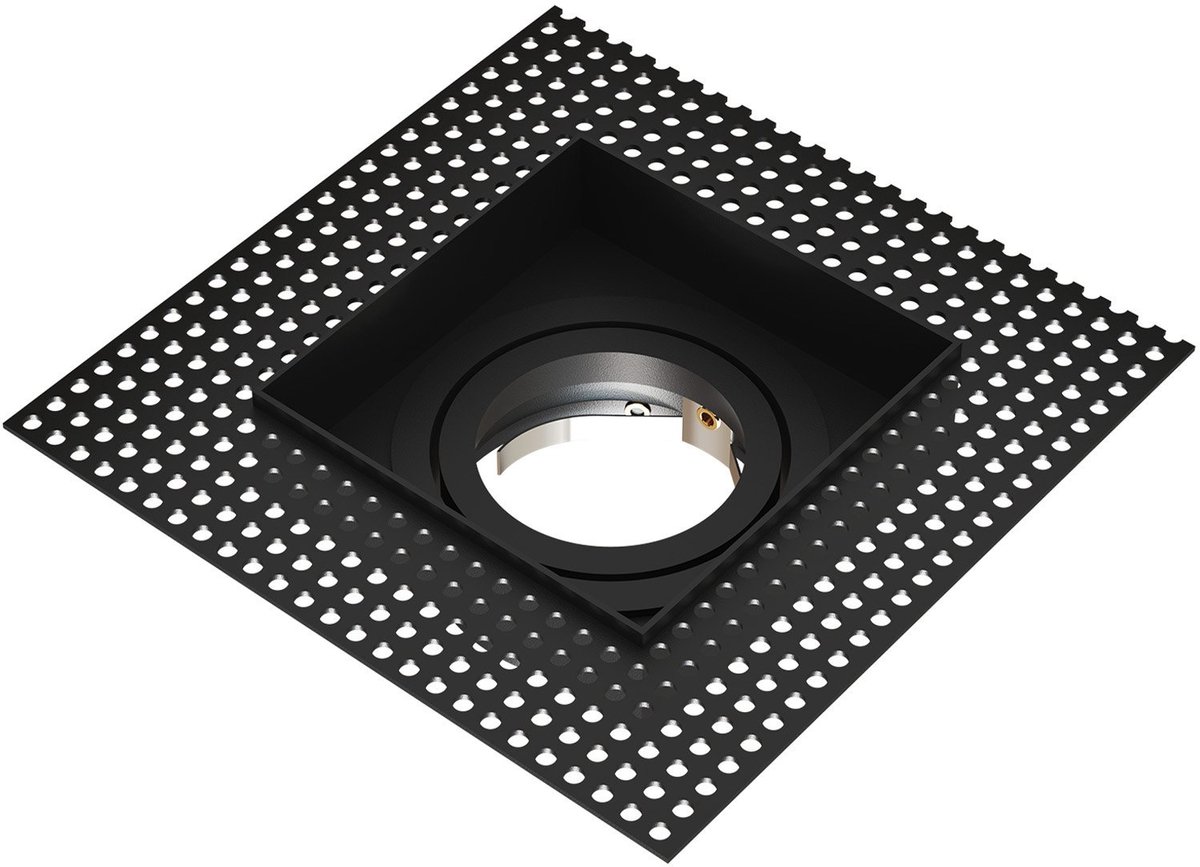 Ledvion – Trimless LED Inbouwspot Vierkant 130x130mm – Zwart – Dimbaar – Kantelbaar – GU10 – IP20
