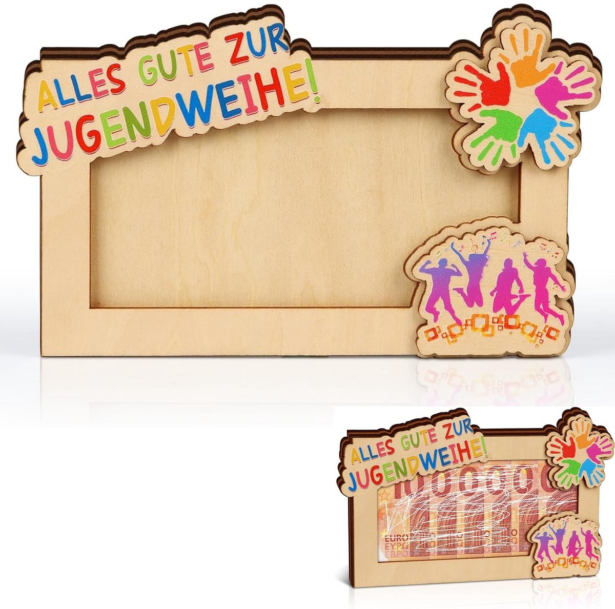 Elzusha - Houten Geldgeschenkframe voor Jeugdfeest - 17,7 x 10,5 cm