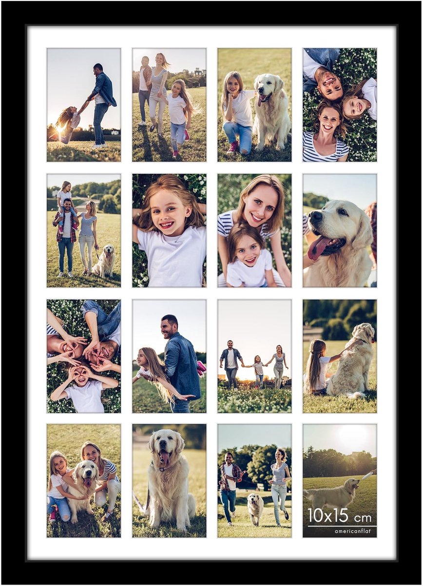 Elzusha - Collage Fotolijst voor 16 Foto's - Zwart