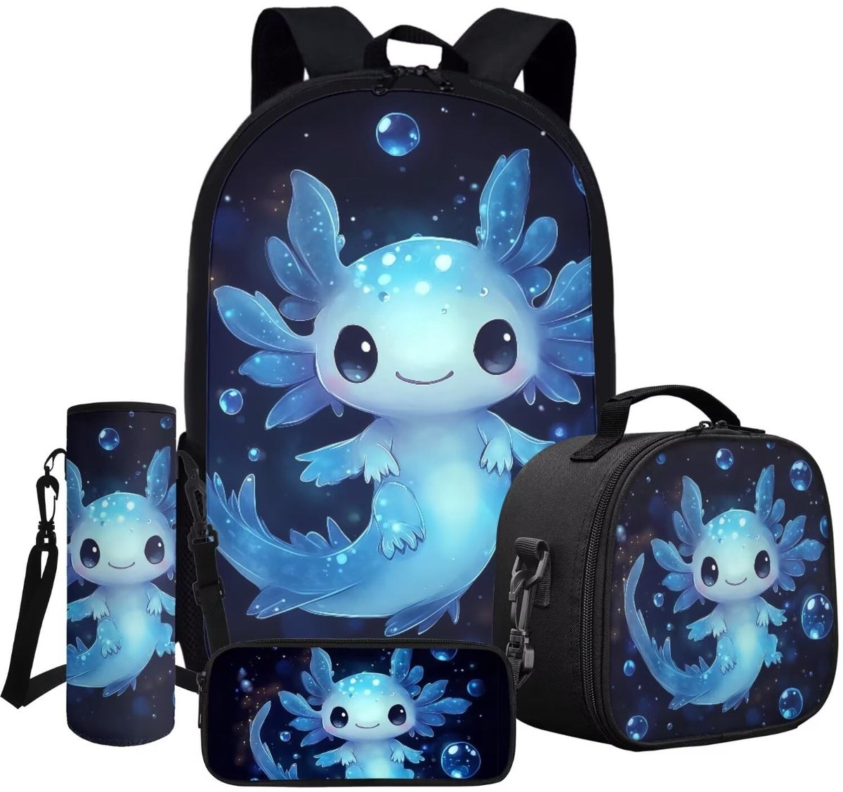 Elzusha - 4-in-1 School Backpack Set met Lunchbox en Pennenzak