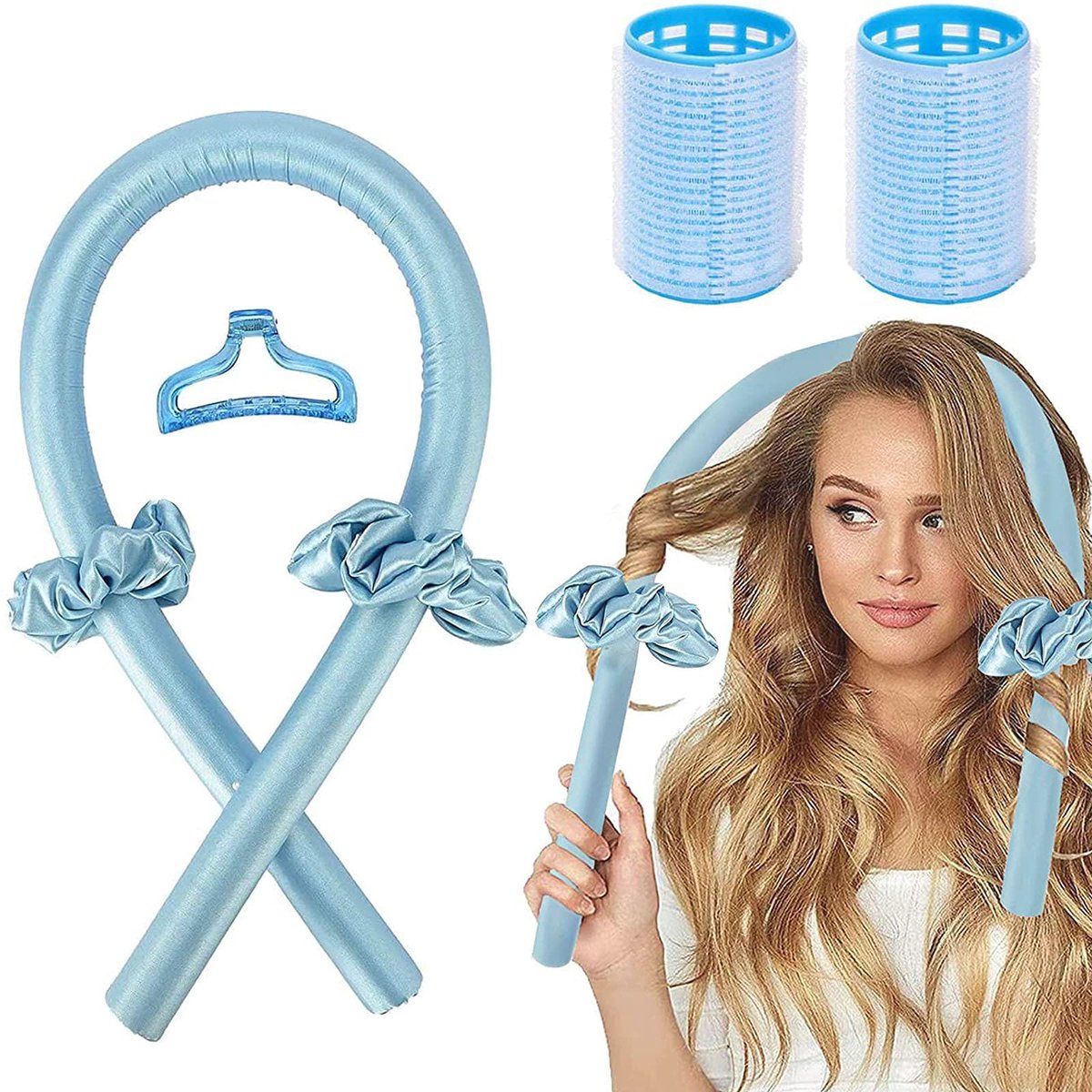 Elzusha - Krulspelden voor Haar - Heatless Hair Curling Ribbon voor Mooie Krullen