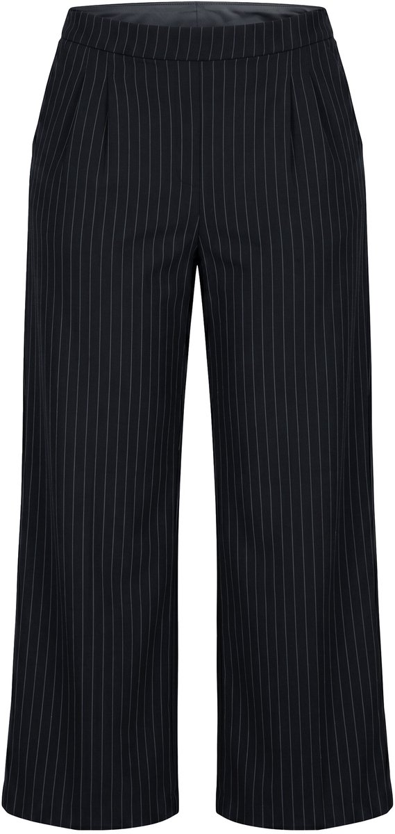 Studio Untold - Dames - Broek met krijtstrepen wijde pijpen - Zwart - Maat 42