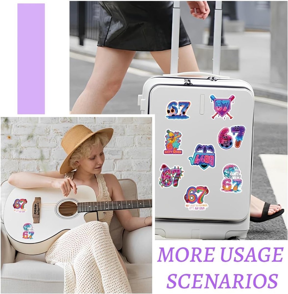 60Pcs Neon Stickers Set voor Auto, Laptop en Skateboard - Grappige Doot Doot Meme Stickers voor Volwassenen, Perfect voor Creatieve Decoratie