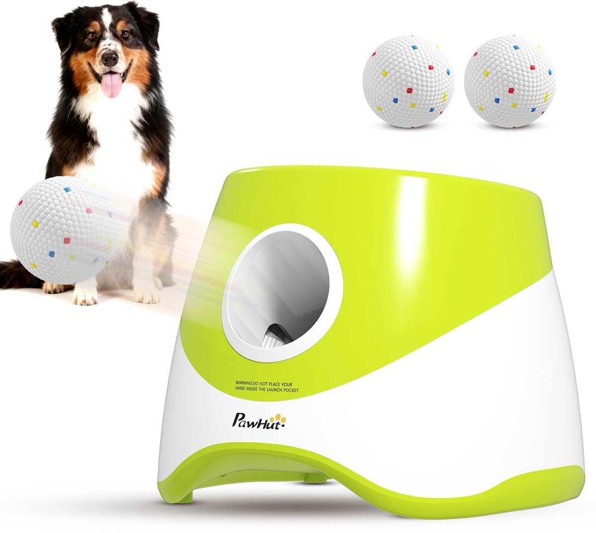 Pawhut Automatische Ballenwerper voor Huisdieren-ABS-25,9L x 27,1B x 21,4H cm-Groen