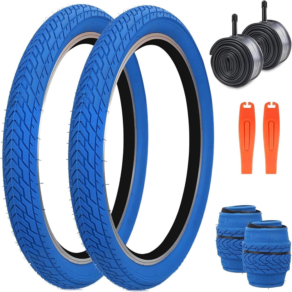 Set van 2 Opvouwbare Fietsbanden 20 x 2,35 Inch - Ideaal voor Mountainbikes, BMX en Kinderfietsen, Vervangende Fietsmantels